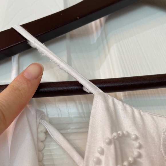 KARINA GRIMALDI White Backless Pope Mini Dress Floral Beading Zipper In The Back - Picture 12 of 14